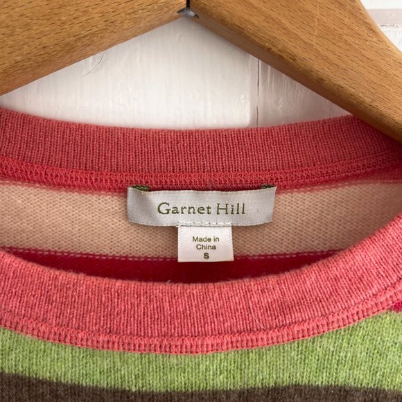 Garnet Hill Striped Cashmere Sweater - Picture 3 of 7
